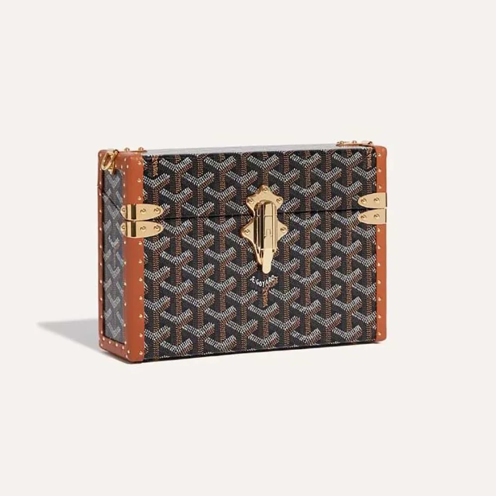 Goyard Cassette Trunk Bag in Goyardine Canvas & Clamecy Cowhide for Women in Brown