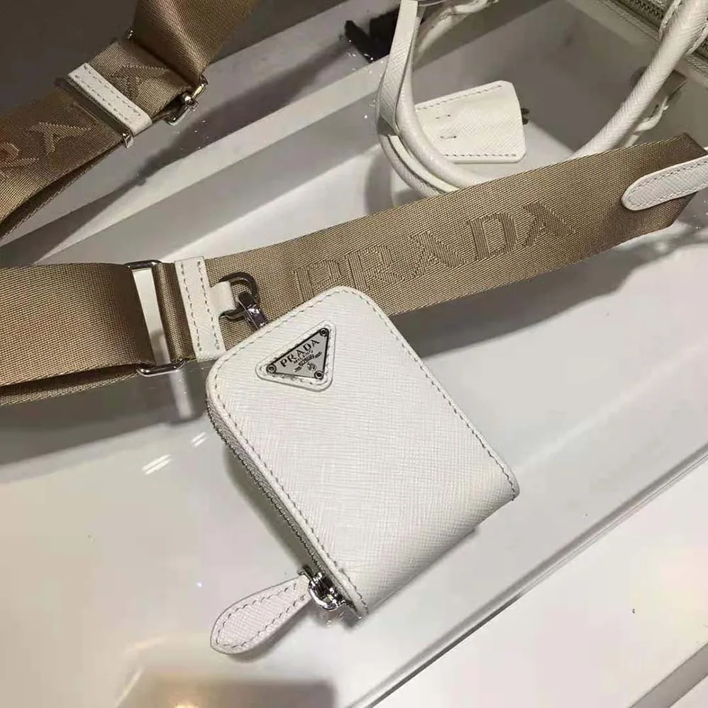 Prada Saffiano Leather Top-handle Bag for Women in White Prada Saffiano Leather Top-handle Bag for Women in White