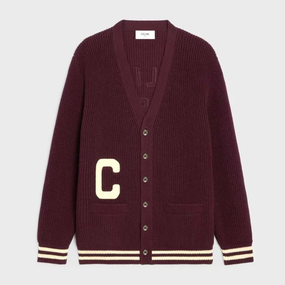 Celine College Cardigan in Cotton for Men