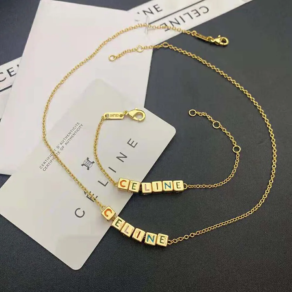Celine Color Bracelet in Brass with Gold Finish and Enamel for Women
