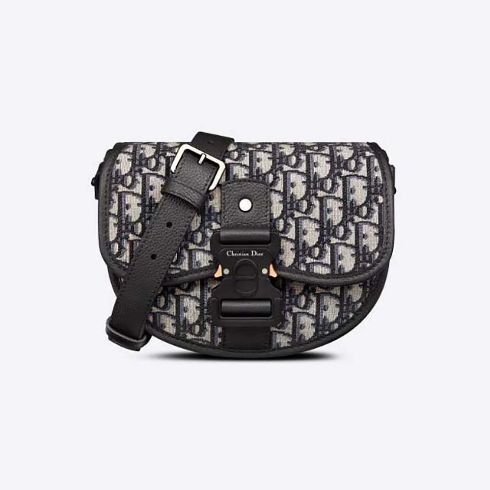 Dior Mini Gallop Bag with Strap Beige and Black Dior Oblique Jacquard for Men