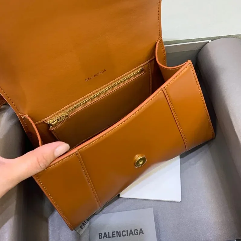 Balenciaga Hourglass Small Handbag In Brown