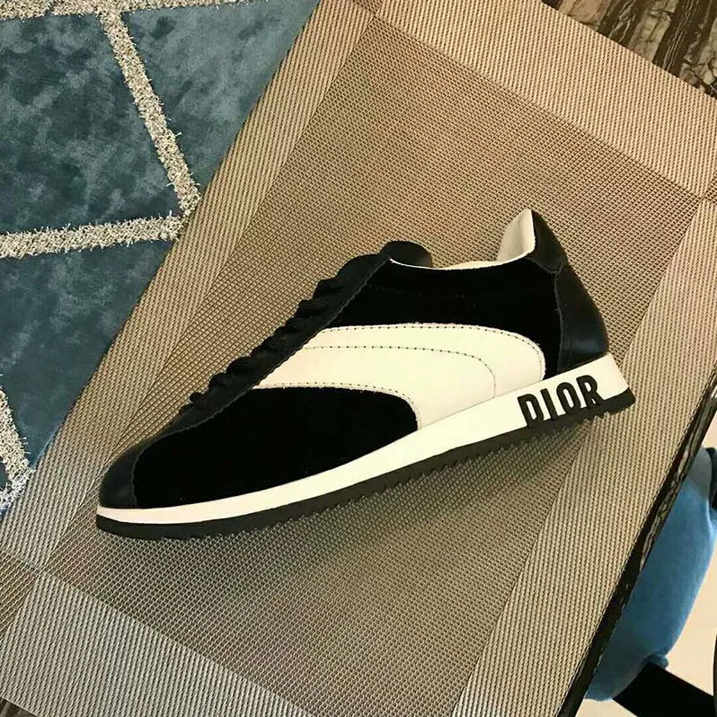 Dior Diorun Trainer in Velvet and Calfskin Leather for Women in Black Dior Diorun Trainer in Velvet and Calfskin Leather for Women in Black