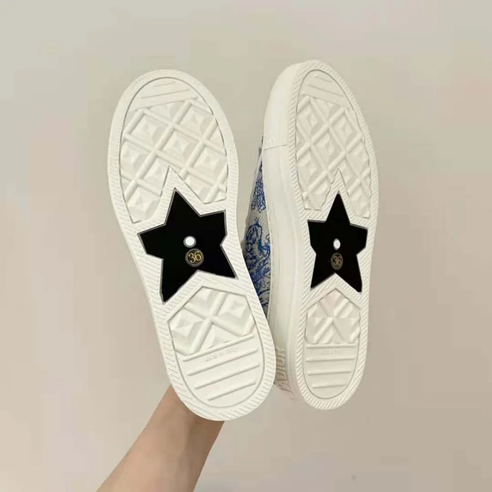 Dior Walk'N'dior Sneaker Bright Blue Toile De Jouy Embroidered Cotton for Women Dior Walk'N'dior Sneaker Bright Blue Toile De Jouy Embroidered Cotton for Women