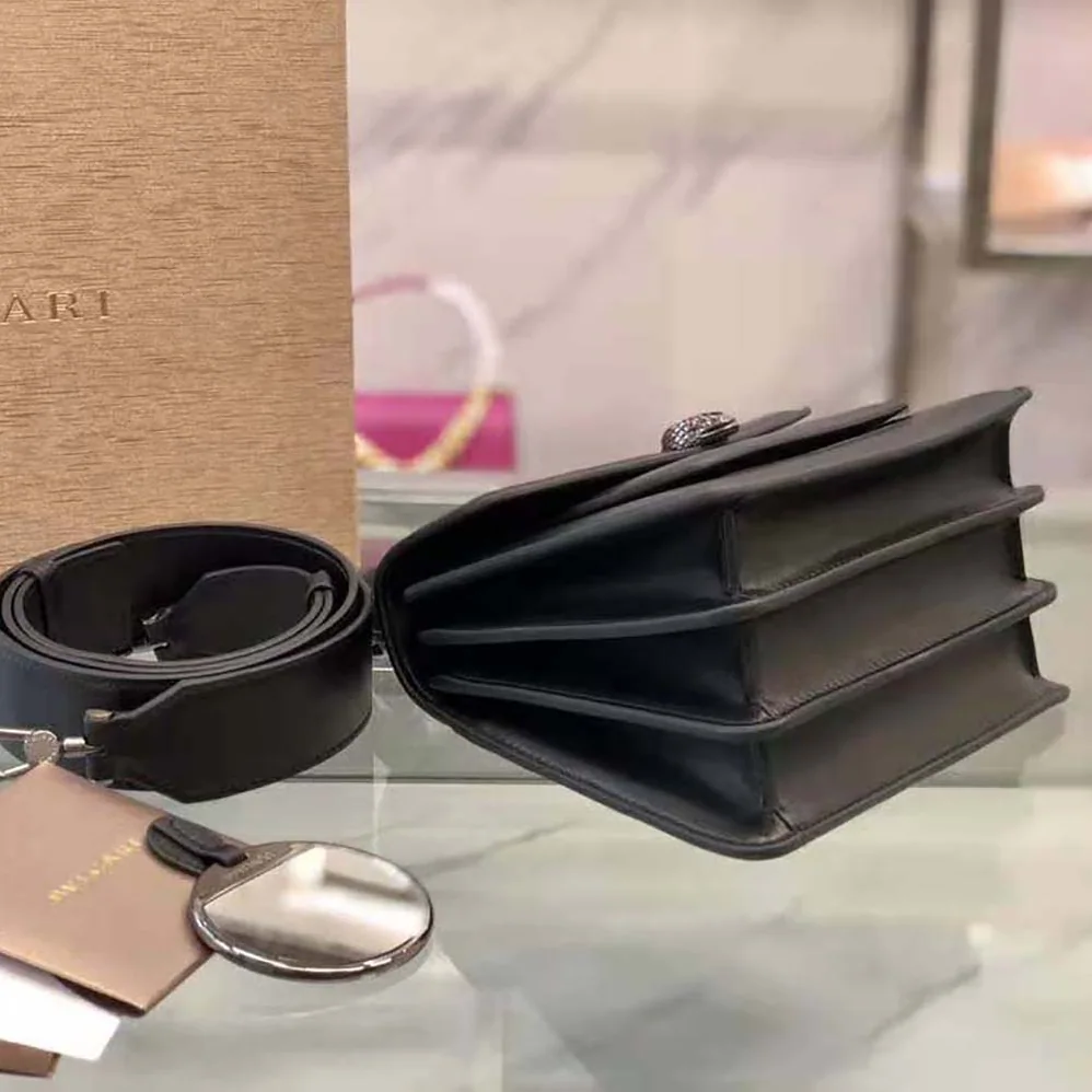 Bvlgari Serpenti Forever Top Handle Bag in Nappa Leather for Women in Black Bvlgari Serpenti Forever Top Handle Bag in Nappa Leather for Women in Black