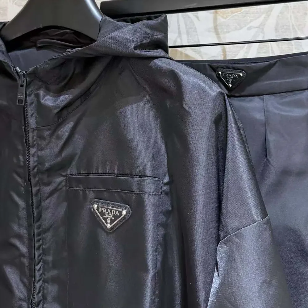 Prada Re-Nylon Cropped Jacket for Women in Black