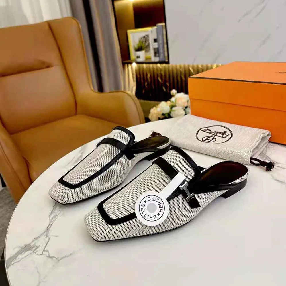 Hermes in H Canvas and Calfskin for Women in Black Hermes in H Canvas and Calfskin for Women in Black