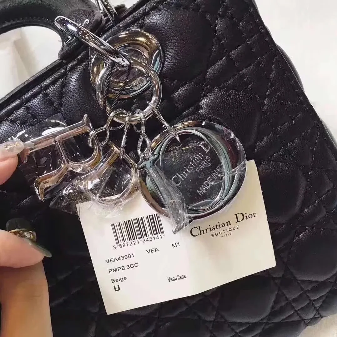 Dior Big Lady Dior Bag in Cannage Lambskin in Black