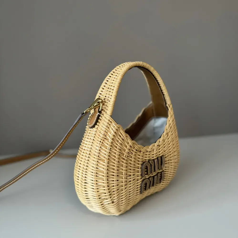 Miu Miu Wander Wicker Handbag for Women