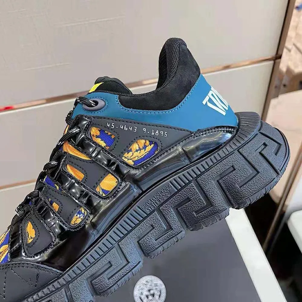 Versace Trigreca Sneakers with Medusa Renaissance Print for Men Versace Trigreca Sneakers with Medusa Renaissance Print for Men