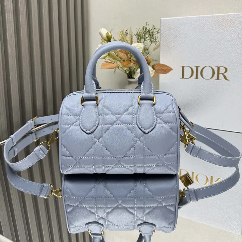 Dior Dior Groove 20 Bag Pale Blue Macrocannage Calfskin for Women