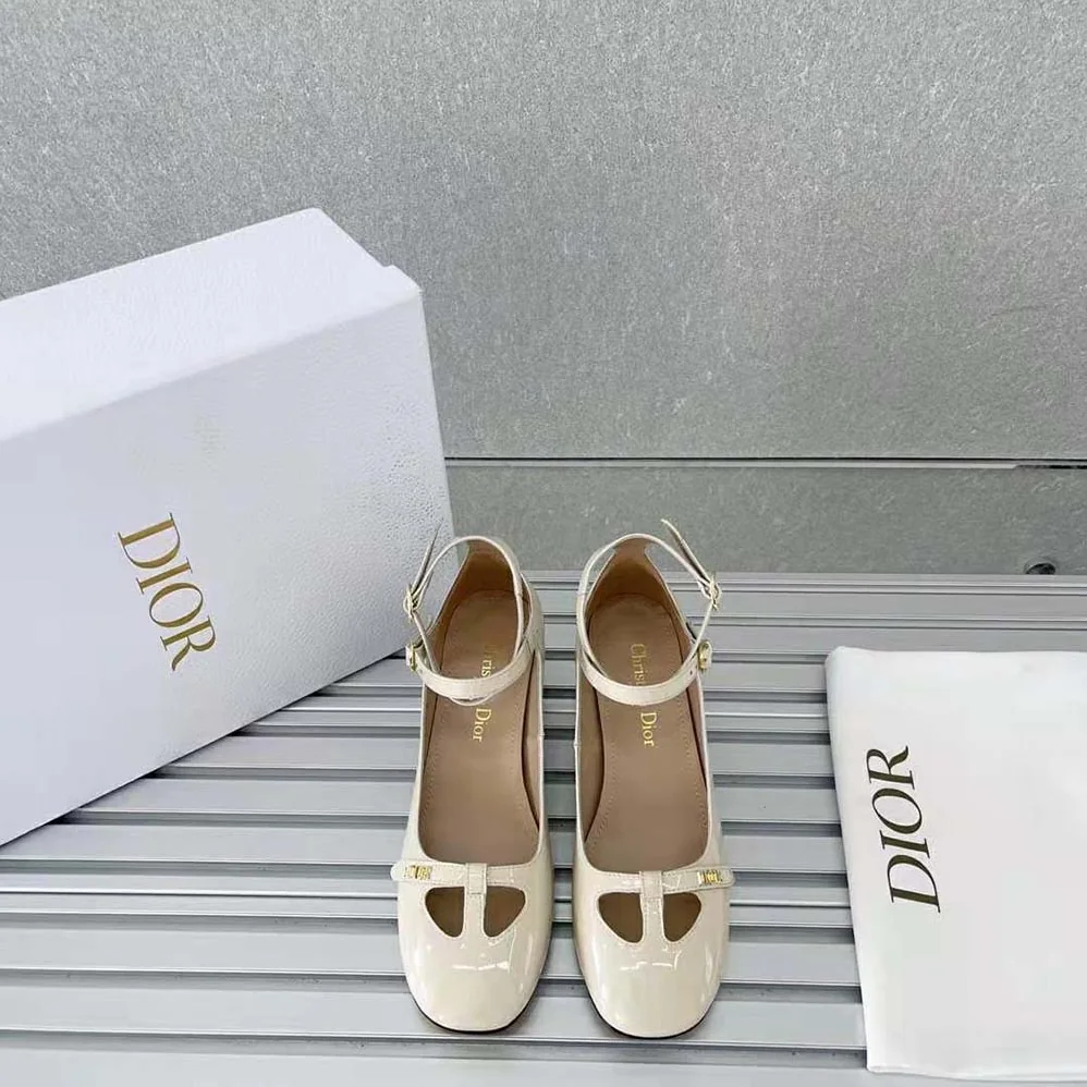 Dior Aime Dior Ballerina Pump White Patent Calfskin for Women Dior Aime Dior Ballerina Pump White Patent Calfskin for Women