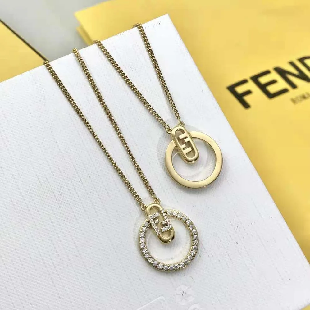 Fendi O Lock Necklace Gold for Women in Colored