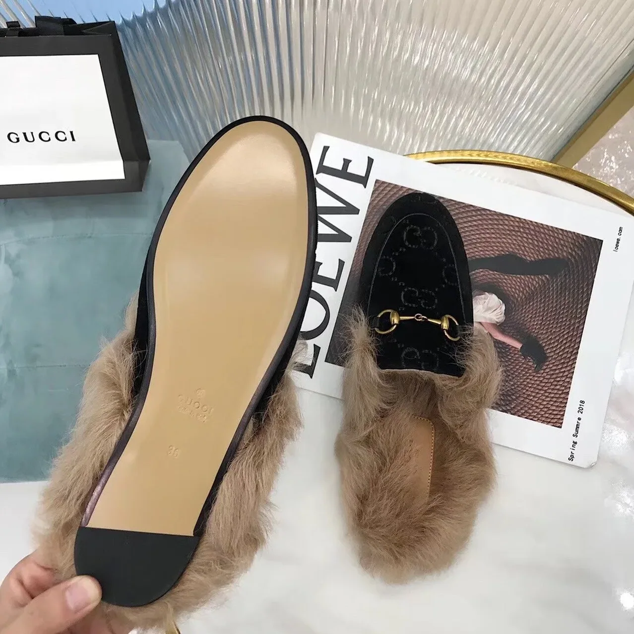Gucci Princetown Slipper Mules By Velvet Black for Women Gucci Princetown Slipper Mules By Velvet Black for Women