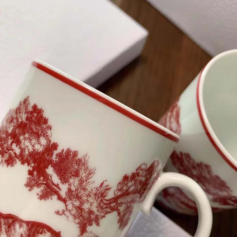 Dior Umisex Mug Red Toile De Jouy