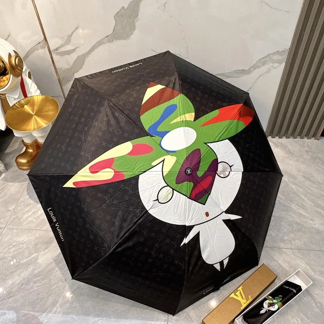 Fendi Logo Compact Umbrella White