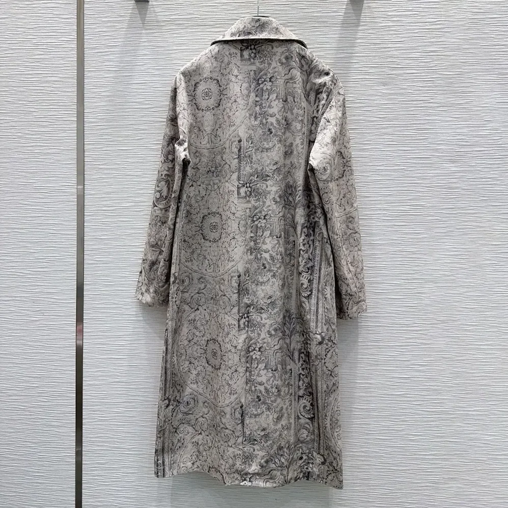 Dior Coat Beige Dior Barocco Cotton Mohair and Wool Blend for Women Dior Coat Beige Dior Barocco Cotton Mohair and Wool Blend for Women