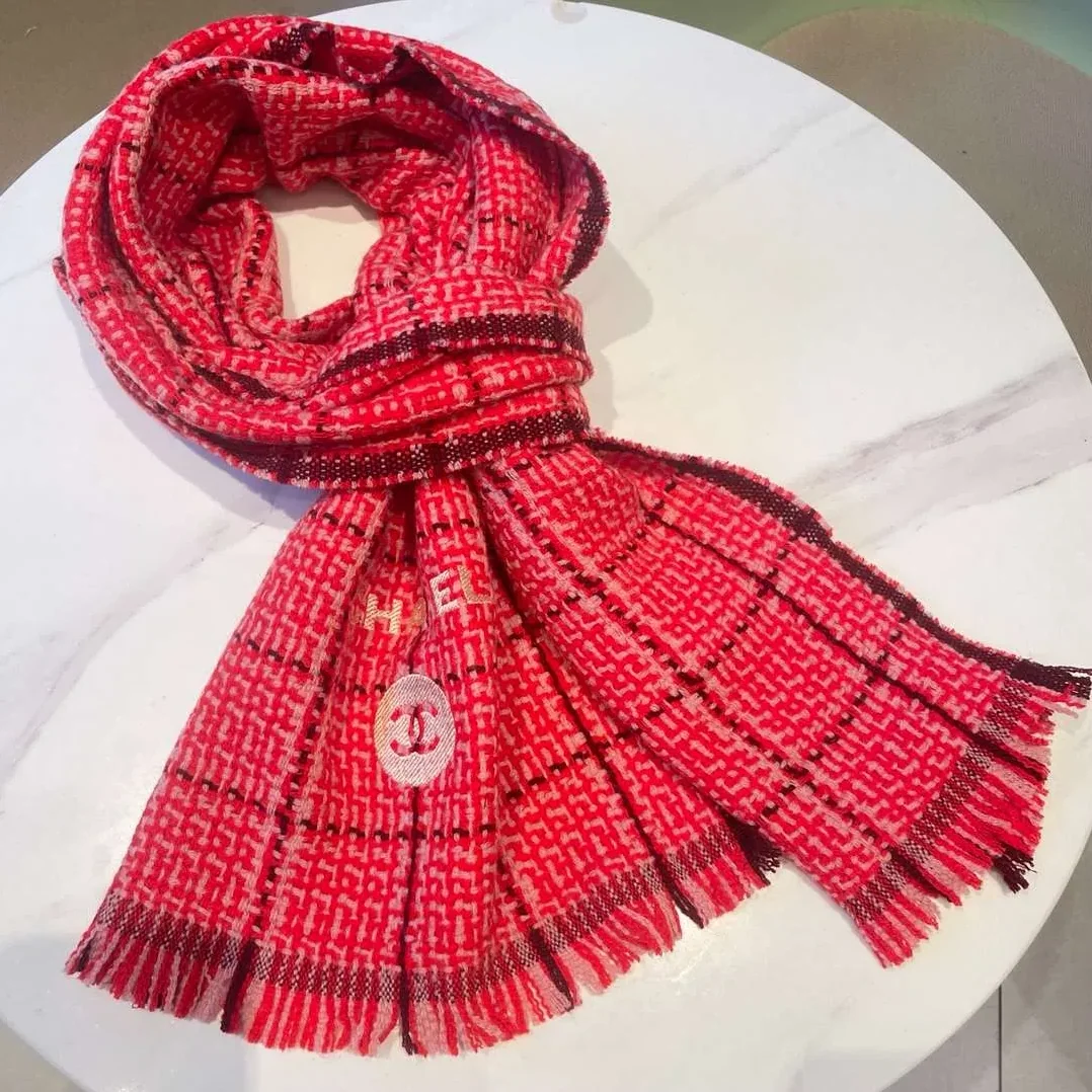 Chanel Classic Little Fragrance Pattern Scarf Red