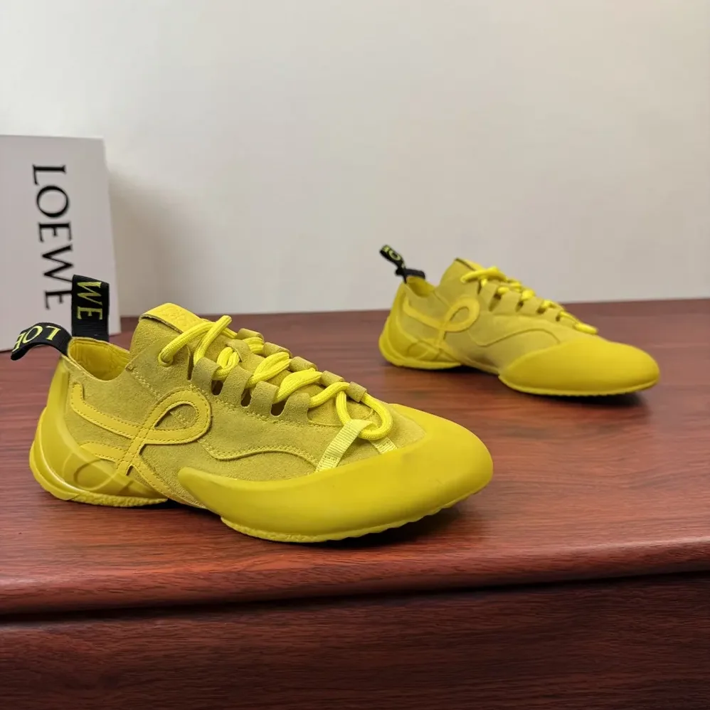 Loewe Grip Sneaker in Calfskin Suede for Unisex in Yellow