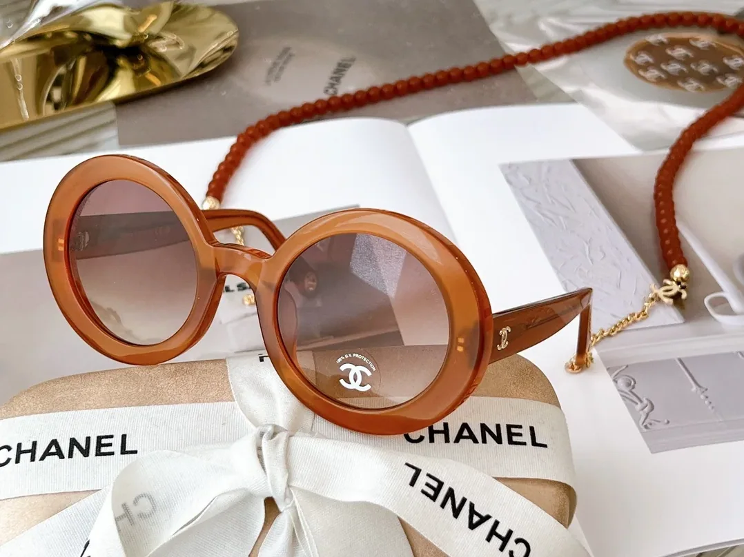 Chanel Round Sunglasses Brown