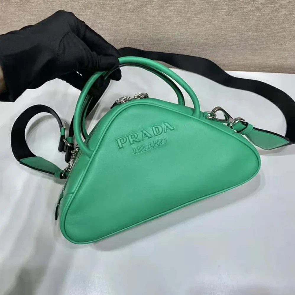 Prada Leather Prada Triangle Bag for Women in Green