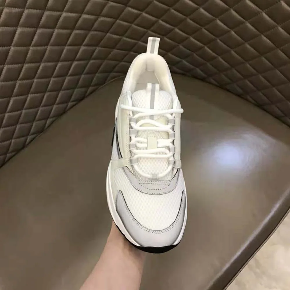 Dior B22 Sneaker White Technical Mesh with White and Silver for Men in Tone Calfskin