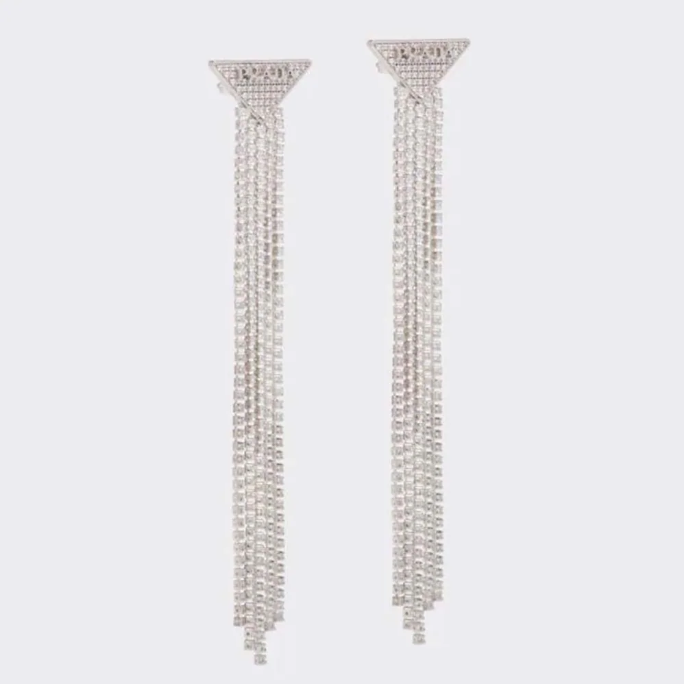 Prada Crystal Logo Jewels Zirconia Earrings for Women Prada Crystal Logo Jewels Zirconia Earrings for Women
