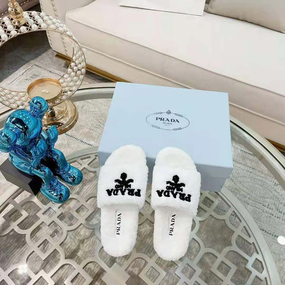 Prada Terry Cloth Slides for Women in White