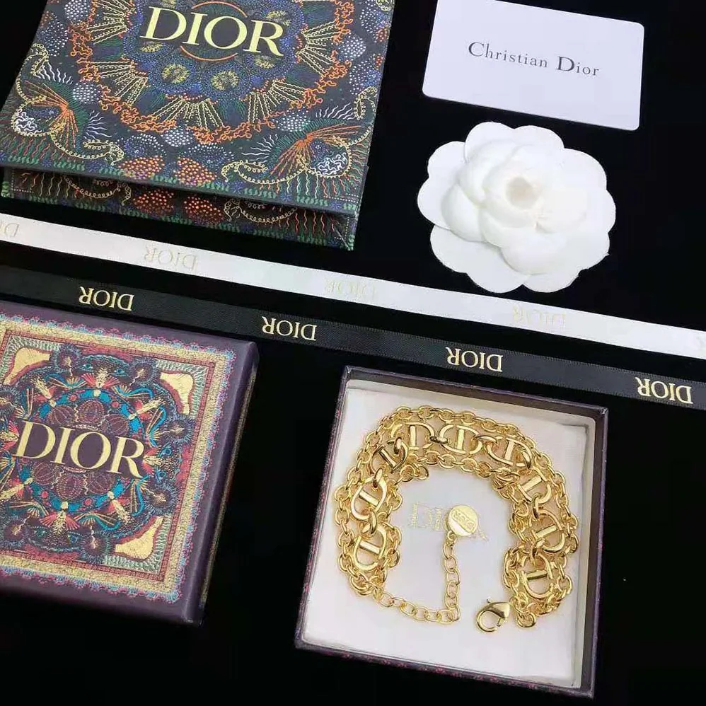 Dior CD Navy Bracelet Gold for Women in Finish Metal