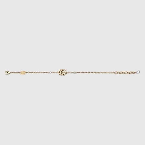 Gucci GG Marmont Chain Bracelet With Charm Gold Hardware