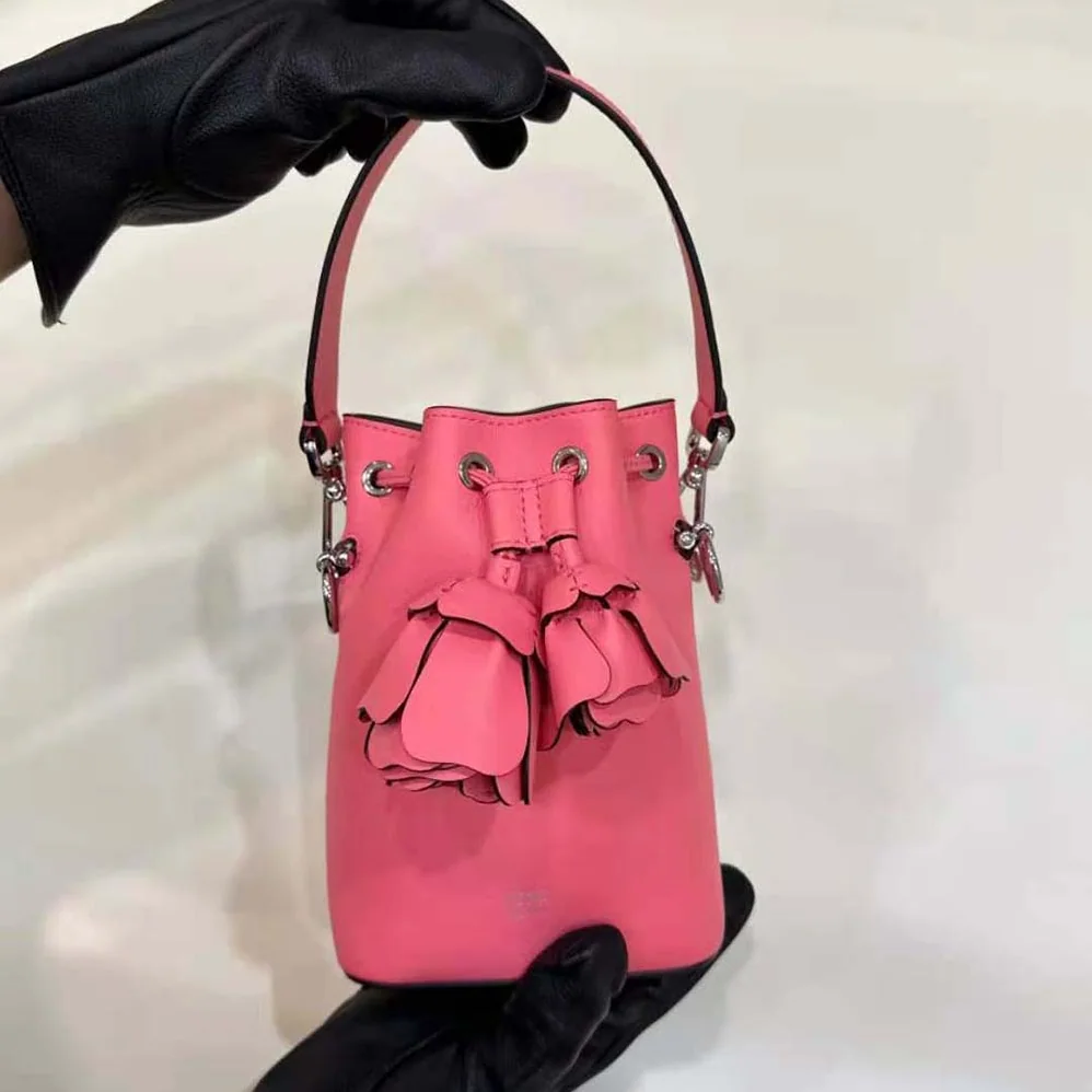 Fendi Mon Tresor Pink Leather Mini-bag with 3D Roses for Women
