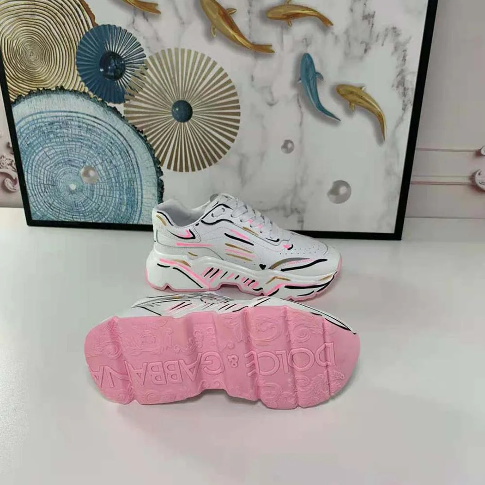 Dolce Gabbana D&G Hand-painted Calfskin Nappa Daymaster Sneakers for Women Dolce Gabbana D&G Hand-painted Calfskin Nappa Daymaster Sneakers for Women