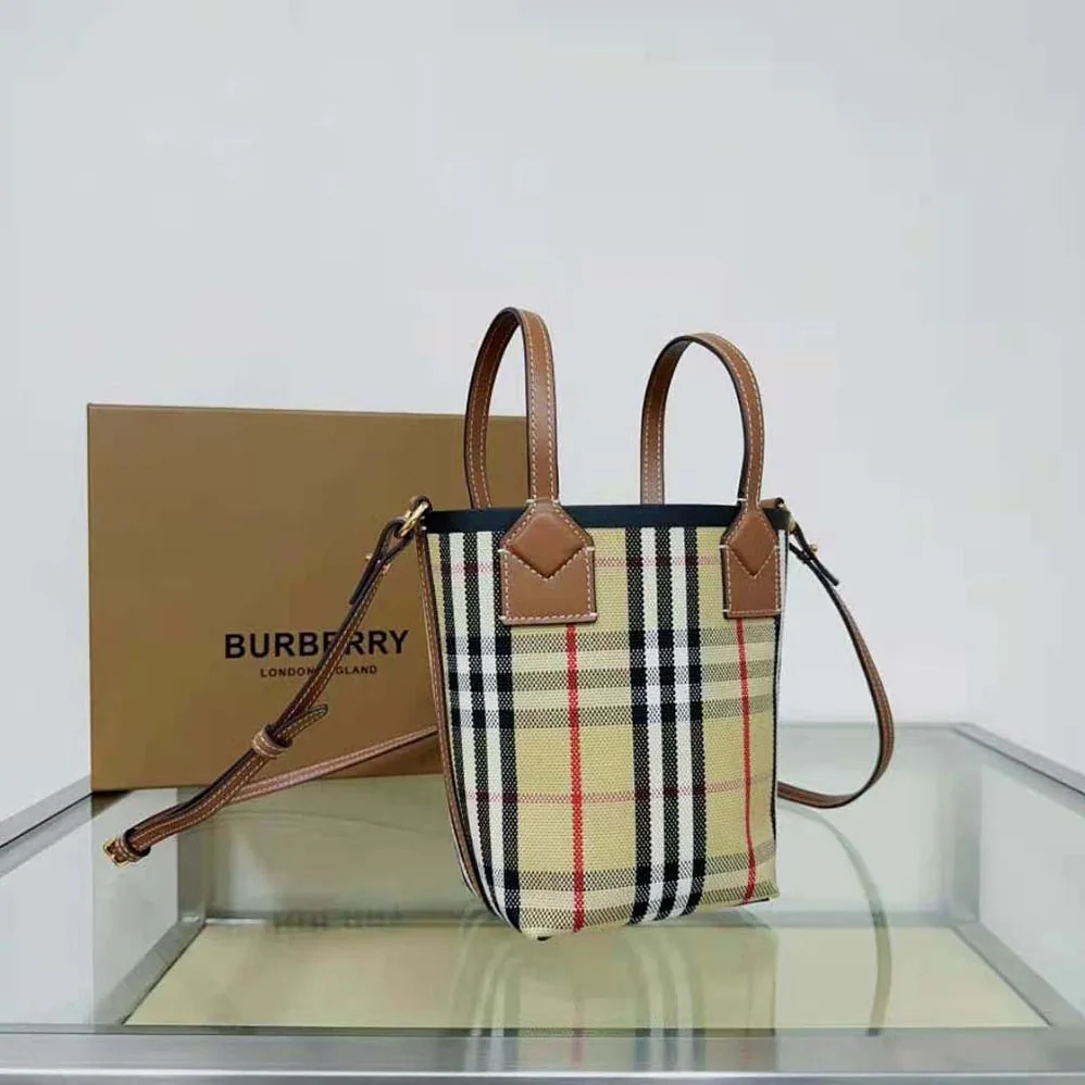 Burberry Mini London Tote Bag for Women in Brown Burberry Mini London Tote Bag for Women in Brown