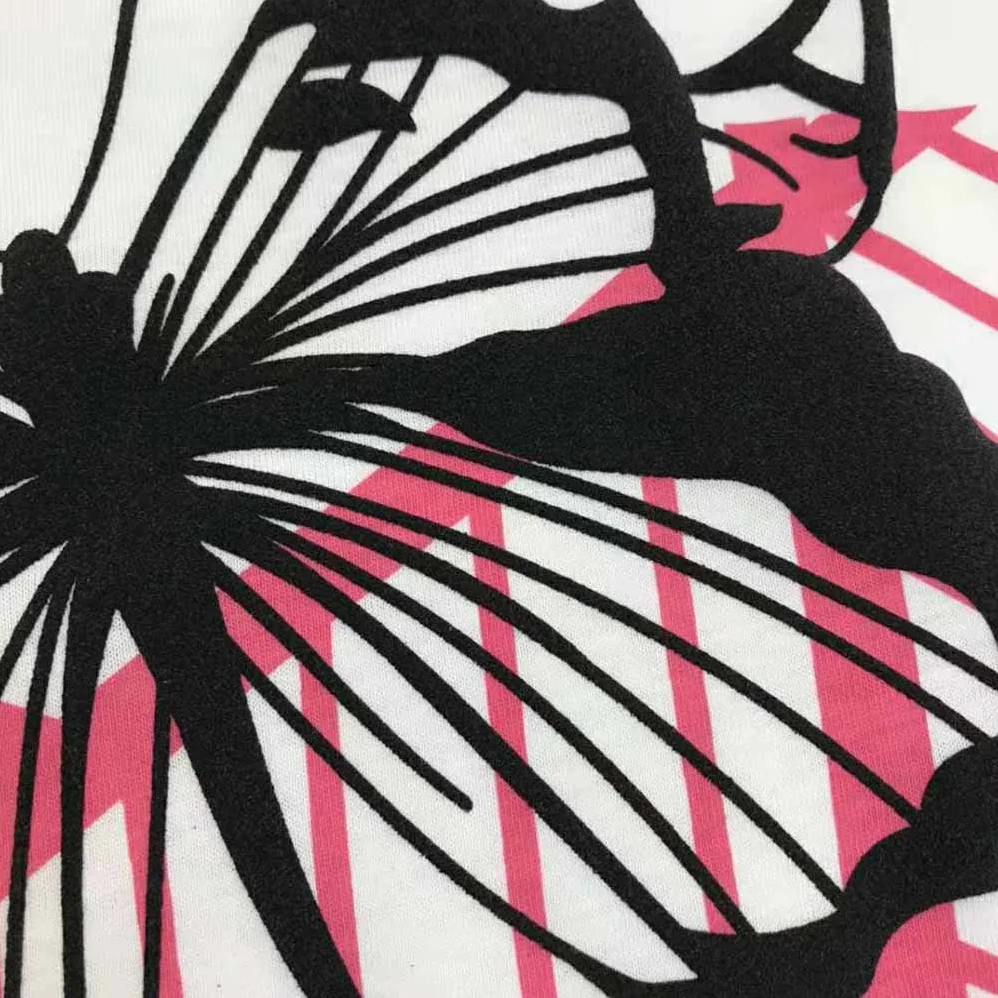 Dior T-shirt White Cotton Jersey with Fluorescent Pink D for Women in Jungle Pop Motif Dior T-shirt White Cotton Jersey with Fluorescent Pink D for Women in Jungle Pop Motif