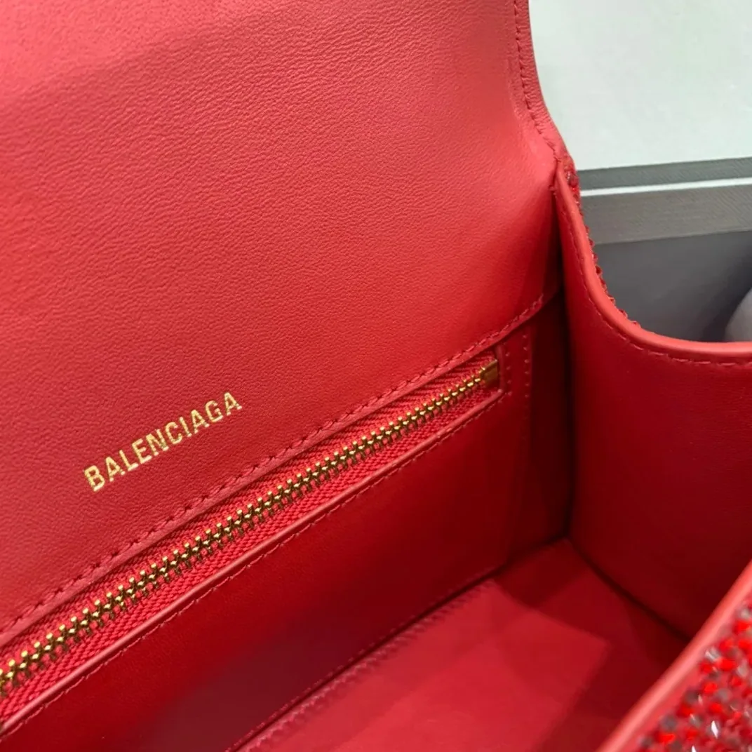 Balenciaga Hourglass Small Handbag In Red
