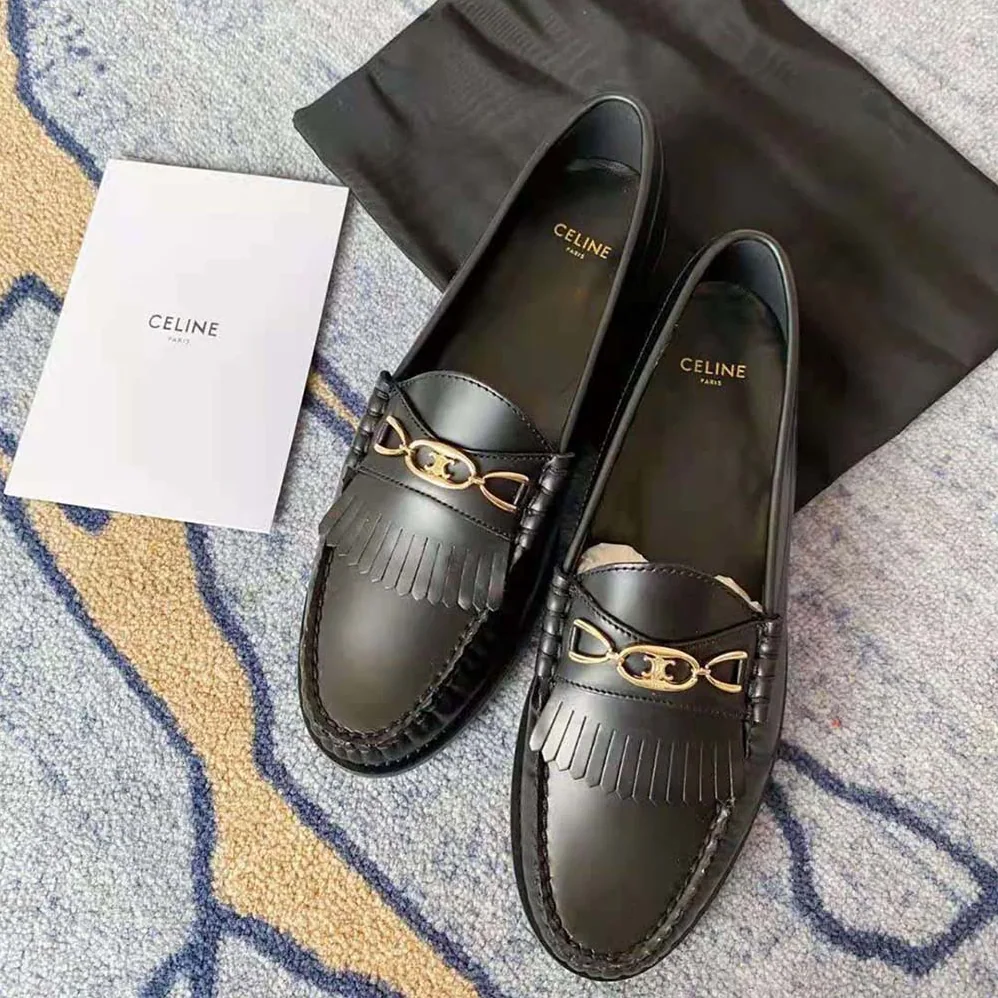 Celine Luco Maillon Triomphe Loafer in Polished Calfskin for Women