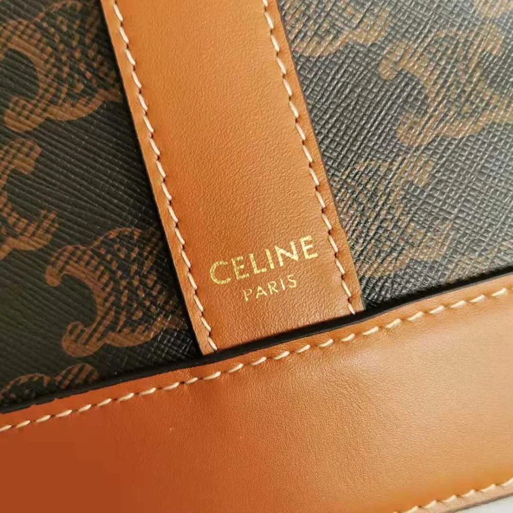 Celine Small Bucket in Triomphe Canvas for Women in Brown Celine Small Bucket in Triomphe Canvas for Women in Brown