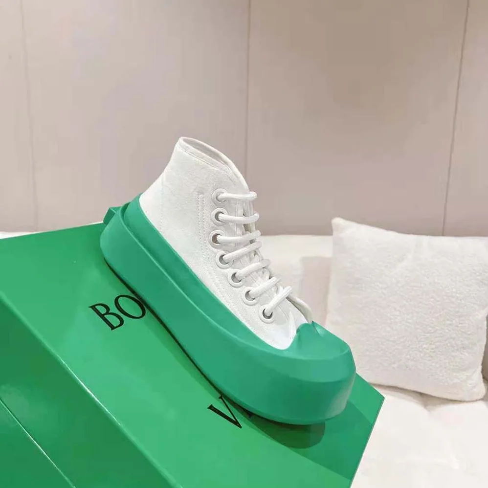 Bottega Veneta Jumbo Sneaker Nylon High Top Lace-up Sneakers for Unisex in Green Bottega Veneta Jumbo Sneaker Nylon High Top Lace-up Sneakers for Unisex in Green