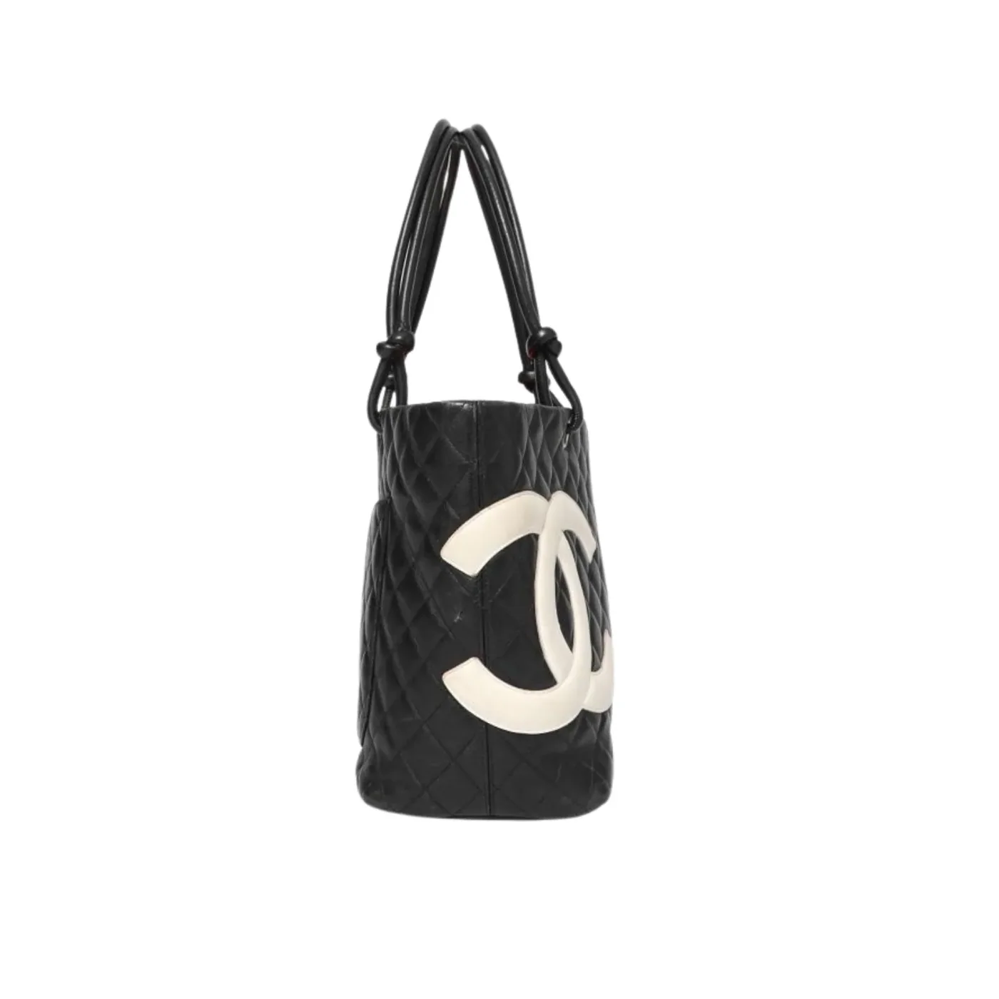 Chanel Cambon Ligne Large Tote Bag in Black/ White Silver Hardware
