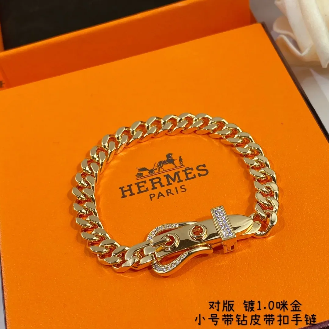 Hermes Gourmette Beaded Bracelet Gold Hermes Gourmette Beaded Bracelet Gold
