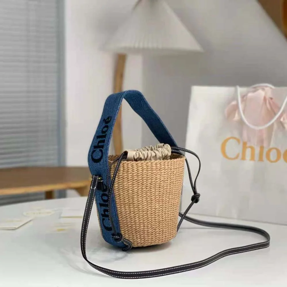 Chloe Small Woody Basket for Women in Navy
