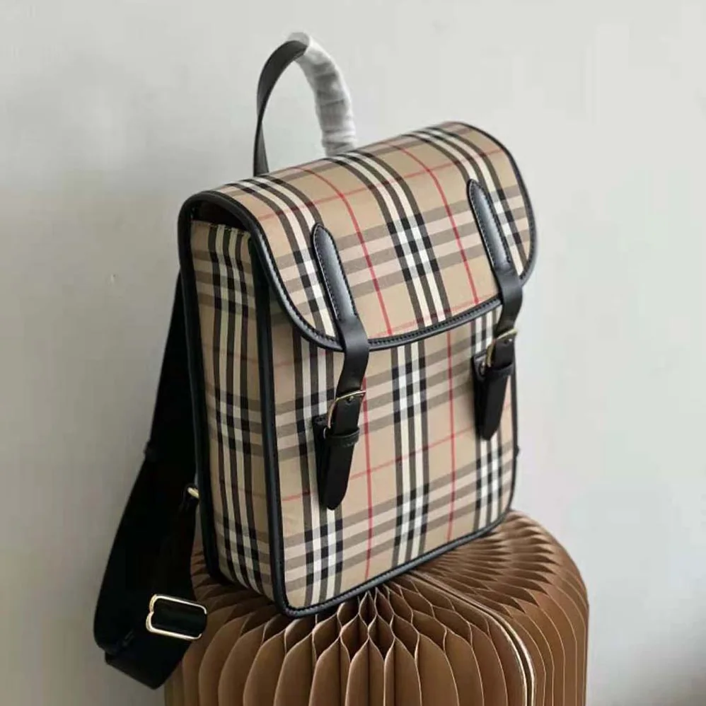 Burberry Vintage Check Nylon Satchel for Women in Brown