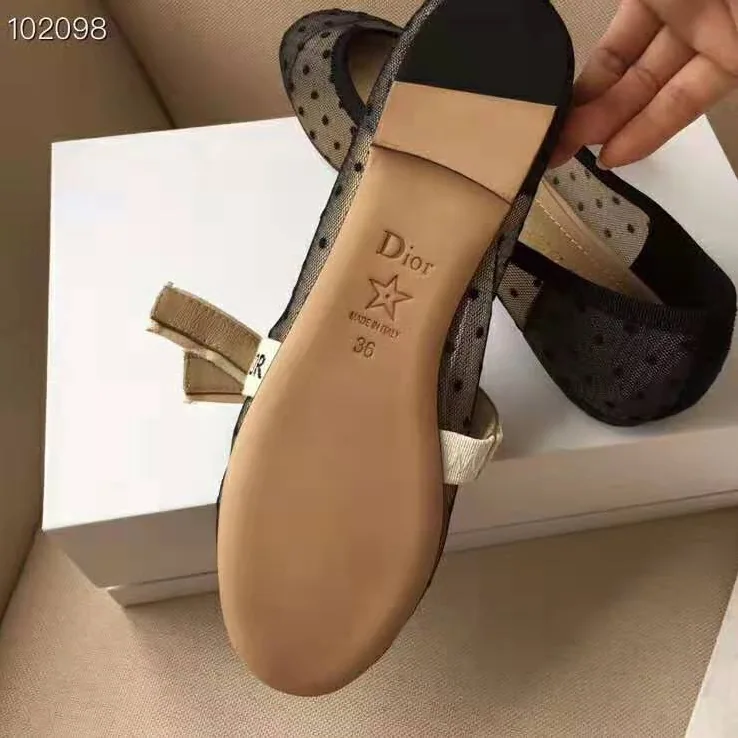 Dior Miss J'Adior Dotted Swiss Tulle Ballet Pump for Women in Black Dior Miss J'Adior Dotted Swiss Tulle Ballet Pump for Women in Black