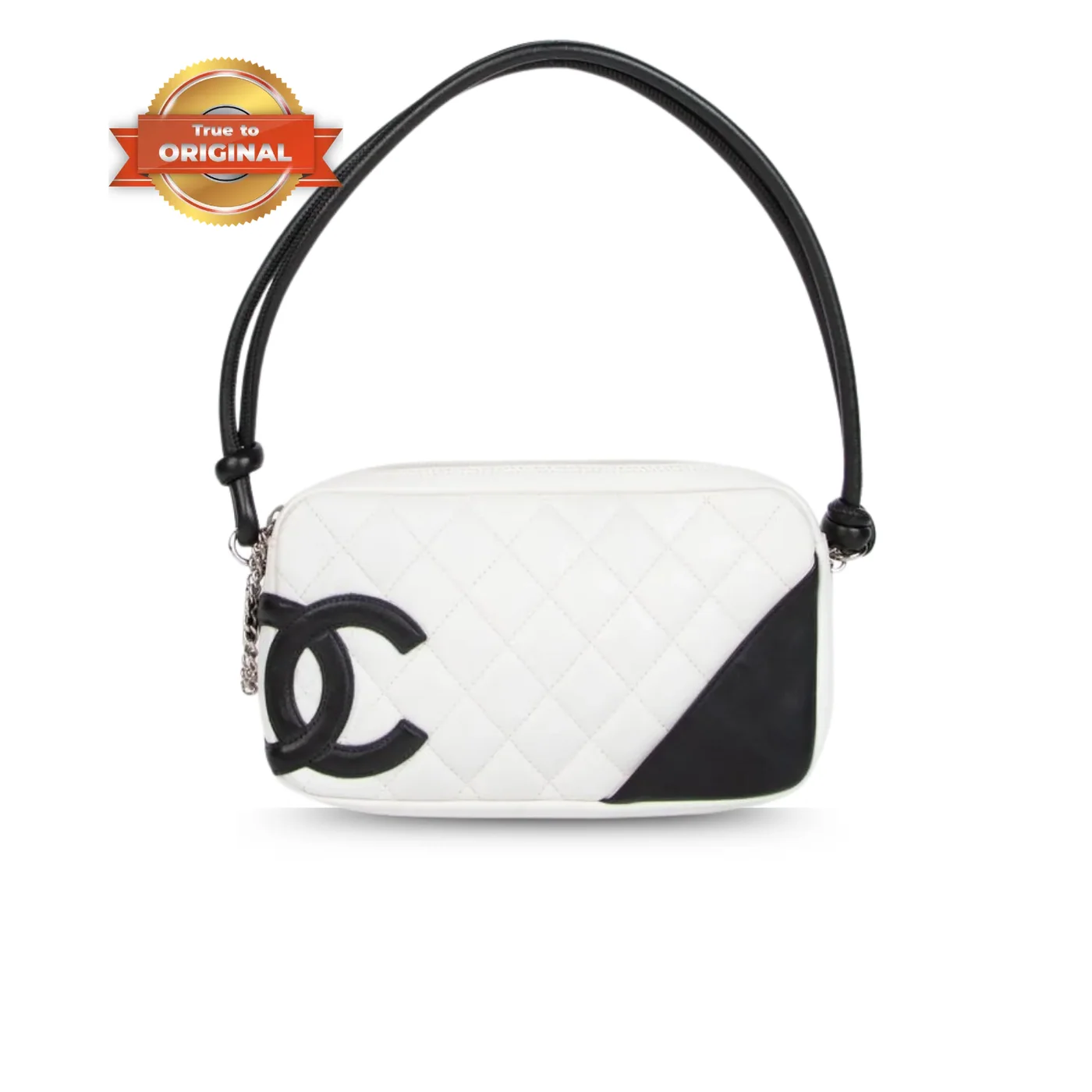 Chanel Cambon Pochette Shoulder Bag in White Silver Hardware Chanel Cambon Pochette Shoulder Bag in White Silver Hardware
