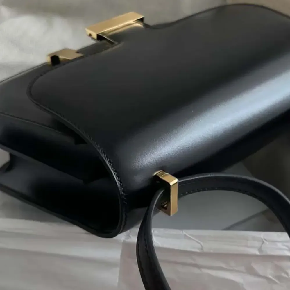 Hermes Constance 24 Bag Box Leather for Women in Black/Gold