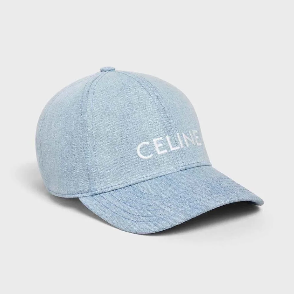 Celine Denim Baseball Cap for Women in Blue Celine Denim Baseball Cap for Women in Blue