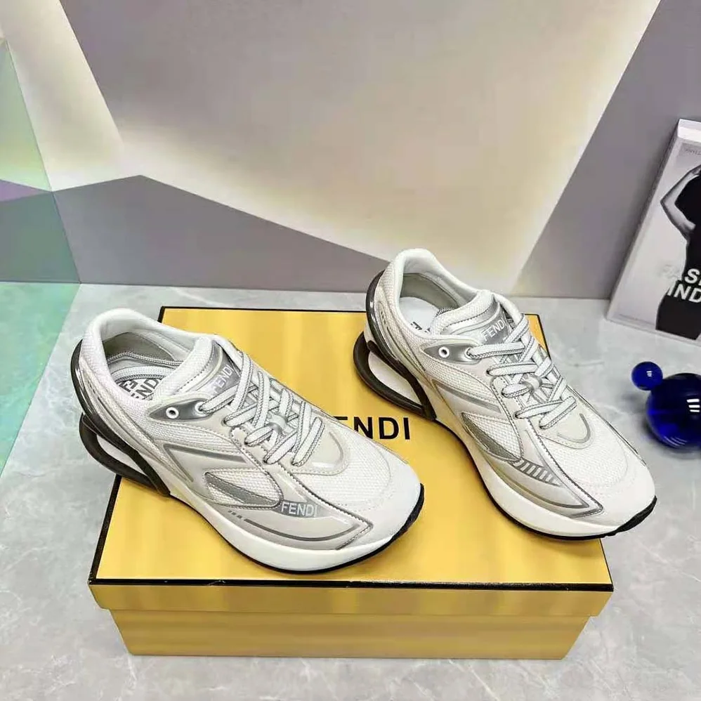 Fendi First 1 Gray Fabric Trainers for Women