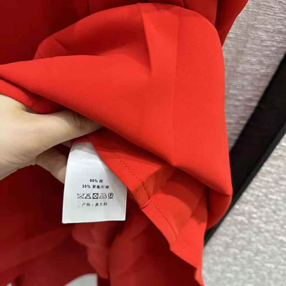 Dior Mid-Length Dress Red Wool and Silk Shantung for Women Dior Mid-Length Dress Red Wool and Silk Shantung for Women