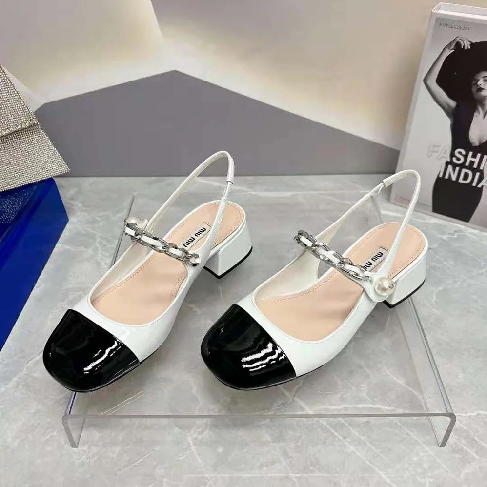Miu Miu Patent Leather Pumps in 35mm Heel Height for Women in White Miu Miu Patent Leather Pumps in 35mm Heel Height for Women in White