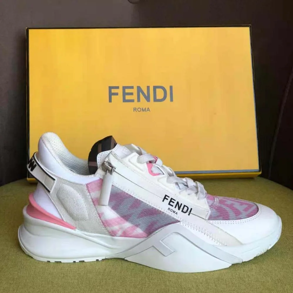 Fendi Flow Pink Nylon Low Tops for Women